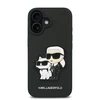 Karl Lagerfeld PU Saffiano Karl and Choupette Apple iPhone 16 Plus dėklas telefonui juodos spalvos