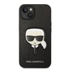Dėklas Karl Lagerfeld KLHCP14MSAPKHK IPHONE 14 PLUS / 15 PLUS 6.7 "Juodas / Juodas HARDCASE SAFFIANO KARL`S HEAD PATCH