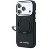 Dėklas Karl Lagerfeld PU Saffiano Ring Stand MagSafe Case for iPhone 18 Pro Juodas