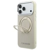Karl Lagerfeld PU Saffiano dėklas su žiediniu stovu ir MagSafe funkcija, skirtas iPhone 18 Pro, smėlio spalvos