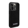 Karl Lagerfeld dėklas, skirtas iPhone 15 Pro 6,1 KLHCP15LHDSPLK juodos spalvos kietas dėklas , skirtas Rhinestone Logo Metal Plate