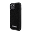Apple iPhone 15 Karl Lagerfeld dėklas Rhinestone Logo Metal Plate (KLHCP15SHDSPLK) juodos spalvos