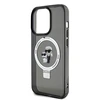 Apple iPhone 15 Pro Max Karl Lagerfeld dėklas Ring Stand Karl&Choupettte MagSafe (KLHMP15XHMRSKCK) juodos spalvos