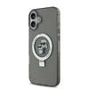 Karl Lagerfeld Ringstand Karl and Choupette MagSafe Apple iPhone 16 Plus dėklas telefonui juodos spalvos