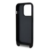 Karl Lagerfeld Saffiano Crossbody Strap Metal Karl and Choupette dėklas telefonui Apple iPhone 15 Pro juodos spalvos