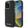 Karl Lagerfeld Saffiano Full Wrapped Elongated Metal Logo MagSafe Apple iPhone 16 Pro Max dėklas telefonui juodos spalvos