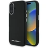 Karl Lagerfeld Saffiano Full Wrapped Elongated Metal Logo MagSafe Apple iPhone 16 dėklas telefonui juodos spalvos