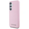 Dėklas Karl Lagerfeld Saffiano Full Wrapped Elongated Metal Logo MagSafe Samsung Galaxy S25 dėkals telefonui rožinės spalvos