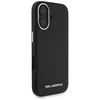 Karl Lagerfeld Saffiano Full Wrapped Elongated Metal Logo MagSafe Apple iPhone 16 dėklas telefonui juodos spalvos