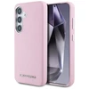 Dėklas Karl Lagerfeld Saffiano Full Wrapped Elongated Metal Logo MagSafe Samsung Galaxy S25 dėkals telefonui rožinės spalvos