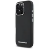 Karl Lagerfeld Saffiano Full Wrapped Elongated Metal Logo MagSafe Apple iPhone 16 Pro dėklas telefonui juodos spalvos
