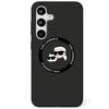 Karl Lagerfeld Silicone Double Heads And Circle MagSafe Samsung Galaxy S25 dėklas telefonui juodos spalvos