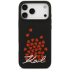 Karl Lagerfeld Silicone Heart Sign Logo MagSafe dėklas skirtas Apple iPhone 17 Pro Max juodos spalvos
