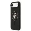 Karl Lagerfeld Liquid Silicone Karl and Choupette MagSafe dėklas skirtas iPhone Air juodos spalvos