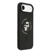 Karl Lagerfeld Liquid Silicone Karl and Choupette MagSafe dėklas skirtas iPhone Air juodos spalvos