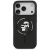 Dėklas Karl Lagerfeld Silicone Karl&Choupette Ring MagSafe skirtas Apple iPhone 17 Pro Max juodos spalvos