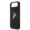 Karl Lagerfeld Liquid Silicone Karl and Choupette MagSafe dėklas skirtas iPhone Air juodos spalvos