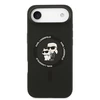 Karl Lagerfeld Liquid Silicone Karl and Choupette MagSafe dėklas skirtas iPhone Air juodos spalvos