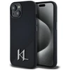 Karl Lagerfeld dėklas skirtas Apple iPhone 15 compatible with MagSafe KLHMP15SSCMKMPCK (Silicone Initial Metal Logo) juodos spalvos