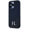 Karl Lagerfeld dėklas skirtas Apple iPhone 15 Pro compatible with MagSafe KLHMP15LSCMKMPCK (Silicone Initial Metal Logo) juodos spalvos
