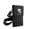 Karl Lagerfeld metalinis Karl Head piniginės formos telefono dėklas - dėklas išmaniajam telefonui ir priedams (juodos spalvos)