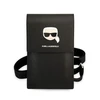 Karl Lagerfeld metalinis Karl Head piniginės formos telefono dėklas - dėklas išmaniajam telefonui ir priedams (juodos spalvos)