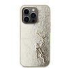 Karl Lagerfeld Wrinkled PU Signature Logo dėklas telefonui Apple iPhone 15 Pro Max aukso spalvos