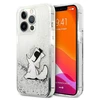 Apple iPhone 13 Pro Max Karl Lagerfeld dėklas Liquid Glitter Choupette Fun (KLHCP13XGCFS) sidabrinės spalvos