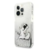 Apple iPhone 13 Pro Max Karl Lagerfeld dėklas Liquid Glitter Choupette Fun (KLHCP13XGCFS) sidabrinės spalvos