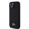 Lacoste Liquid Silicone Microfiber Croc Logo MagSafe dėklas skirtas Apple iPhone 15 juodos spalvos