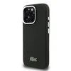 Lacoste PVC Iconic Petit Pique Metal Logo MagSafe dėklas skirtas Apple iPhone 16 Pro juodos spalvos