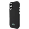 Lacoste PVC Iconic Petit Pique Metal Logo MagSafe dėklas skirtas Apple iPhone 16 juodos spalvos