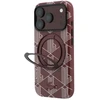 Lacoste PVC pusiau uždengiantis „Blend“ žiedinis stovas MagSafe dėklas, skirtas iPhone 18 Pro Max, bordo spalvos