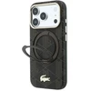 Lacoste PVC pusiau uždengiantis „MagSafe“ dėklas su žiediniu stovu, skirtas iPhone 18 Pro, šviesiai auksinės spalvos