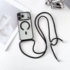 Marka Niezdefiniowana - Dėklas, suderinamas su MagSafe, skirtas iPhone 18 Pro Max / 17 Pro Max – elektrolitinis TPU telefono dangtelis su ilgu pakabu – Juodas
