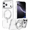 Marka Niezdefiniowana - Magnetinis dėklas su besisukančiu stovu iPhone 18 Pro / 17 Pro TPU akrilas MagSafe – Baltas