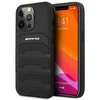 Mercedes Benz Apple iPhone 14 Pro Mercedes AMG odinis dėklas Debossed Lines (AMHCP14LGSEBK) juodos spalvos