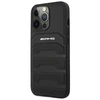 Mercedes Benz Apple iPhone 14 Pro Mercedes AMG odinis dėklas Debossed Lines (AMHCP14LGSEBK) juodos spalvos