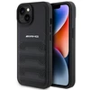 Mercedes Benz Apple iPhone 15 Plus Mercedes AMG dėklas odinis Debossed Lines (AMHCP15MGSEBK) juodos spalvos