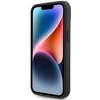 Mercedes Benz Apple iPhone 15 Plus Mercedes AMG dėklas odinis Debossed Lines (AMHCP15MGSEBK) juodos spalvos