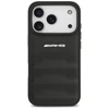 Mercedes Dėklas AMG Leather Debossed Lines Logo skirtas Apple iPhone 17 Pro juodos spalvos