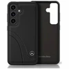Mercedes Leather Curved Stitches Samsung Galaxy S25 dėklas telefonui juodos spalvos