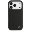Original dėklas MERCEDES Leather Large Laurel Leave MagSafe skirtas Apple iPhone 17 Pro juodos spalvos