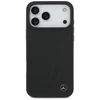 Original dėklas MERCEDES Leather Large Laurel Leave MagSafe skirtas Apple iPhone 17 Pro Max juodos spalvos