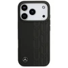 Mercedes Leather Laurel Leaves MagSafe dėklas skirtas Apple iPhone 17 Pro juodos spalvos