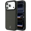Dėklas Mercedes Leather Mesh with Bow Line MagSafe Case for iPhone 18 Pro Max / 17 Pro Max - Dark Gray