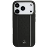 Mercedes Leather Star Pattern Stripes MagSafe dėklas Apple iPhone 17 Pro juodos spalvos
