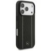 Mercedes Leather Star Pattern Stripes MagSafe dėklas Apple iPhone 17 Pro juodos spalvos