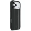 Mercedes Leather Star Pattern Stripes MagSafe dėklas skirtas Apple iPhone 17 Pro Max juodos spalvos