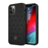 Mercedes Benz Apple iPhone 12 Pro Max Mercedes dėklas odinis Stars Pattern (MEHCP12LPSQBK) juodos spalvos